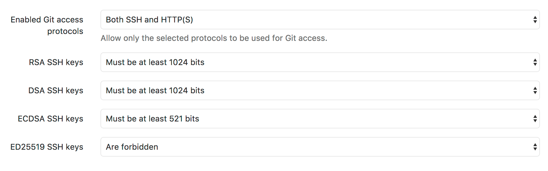 SSH Key Length Restrictions