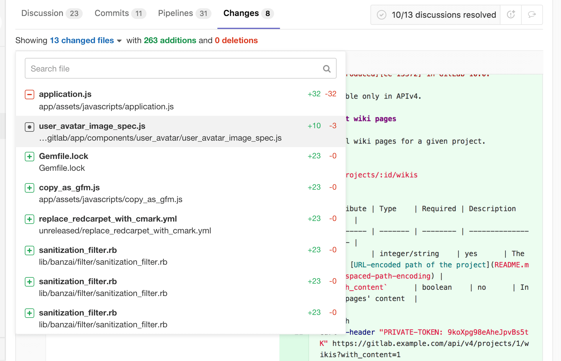 Redesigned merge request diff file navigation