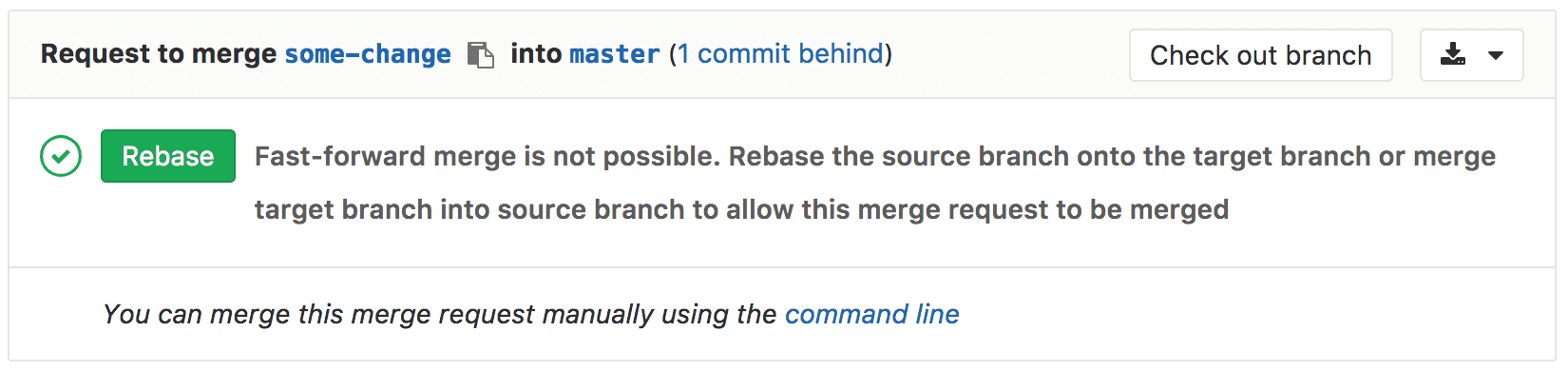 Rebase and fast-forward in CE