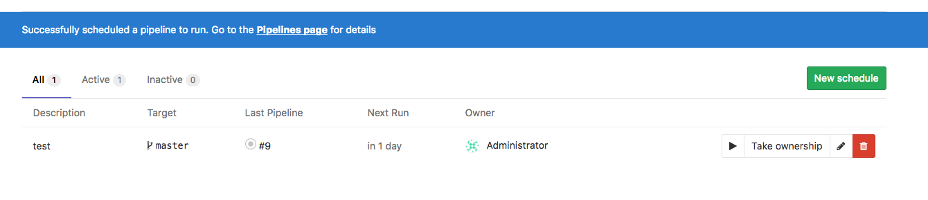 Run a scheduled pipeline manually