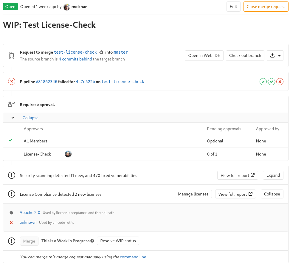 Leverage merge request approvals to prevent merging prohibited licenses MVC