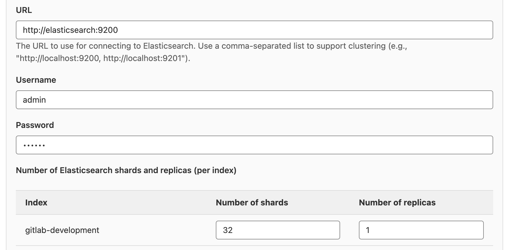 Obfuscate Elasticsearch password in Admin UI