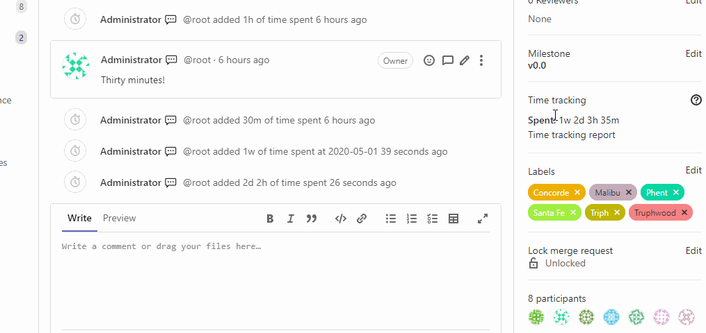 Time tracking reports for issues and merge requests