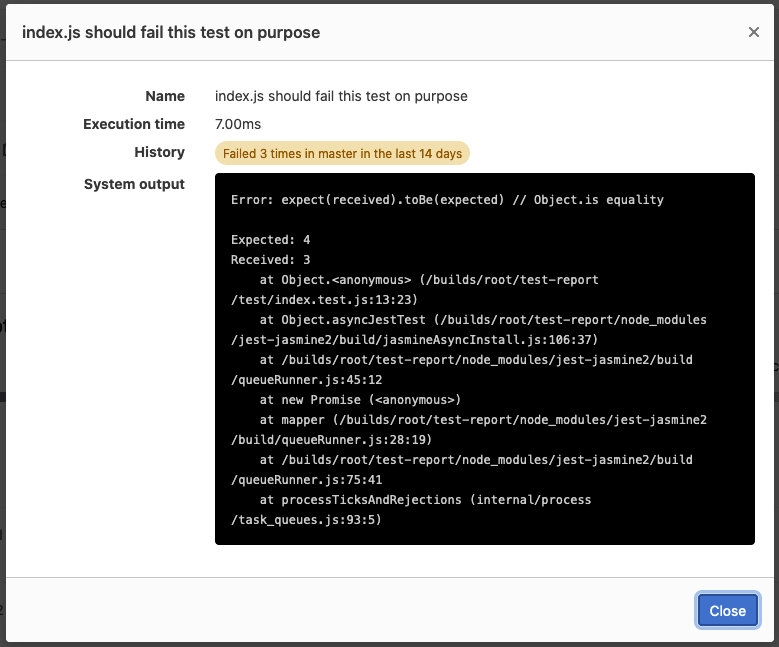 Easily see repeat failed tests in Unit Test Reports